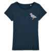 Blauw t-shirt voor vrouwen met afbeelding van een puffin
