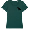 Groen t-shirt voor vrouwen met afbeelding van een puffin